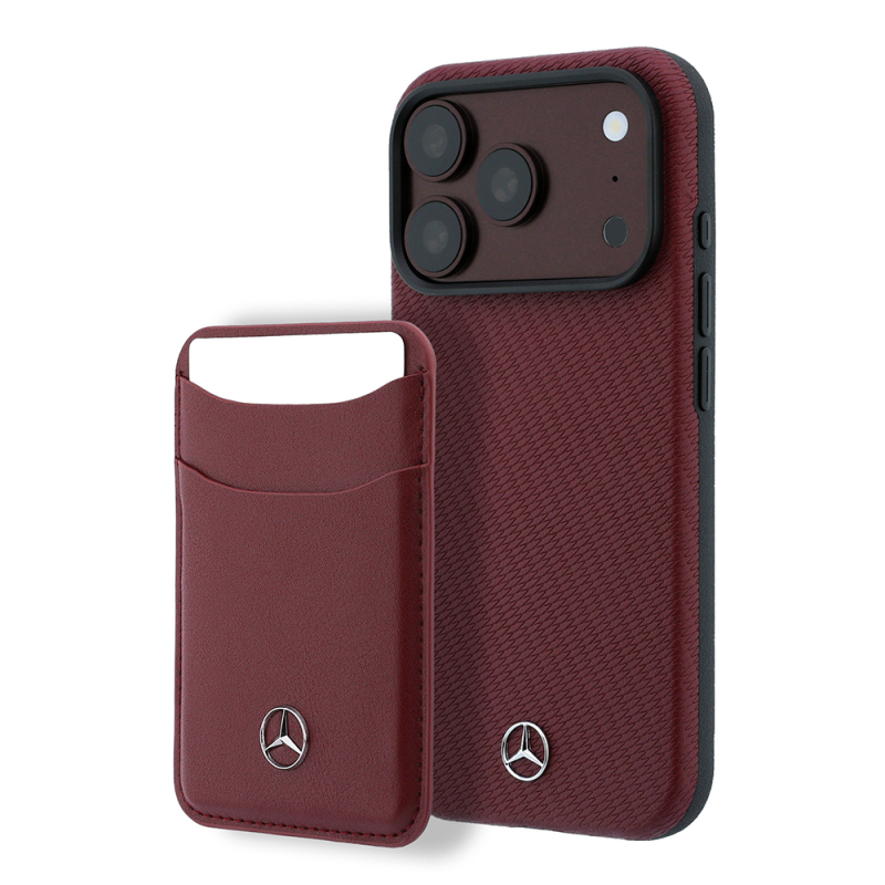 Apple iPhone 18 Pro Max Kılıf Mercedes Benz Orjinal Lisanslı M-safe Şarj Özellikli PU Deri 3D Metal Logolu Kartlıklı Kapak - 3
