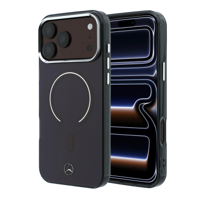 Apple iPhone 18 Pro Max Kılıf Mercedes Benz Orjinal Lisanslı M-safe Şarj Özellikli Saydam Yüzey İkonik 3D Metal Logolu Kapak - 1