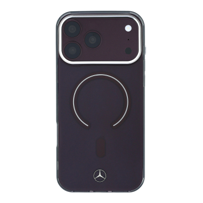 Apple iPhone 18 Pro Max Kılıf Mercedes Benz Orjinal Lisanslı M-safe Şarj Özellikli Saydam Yüzey İkonik 3D Metal Logolu Kapak - 3