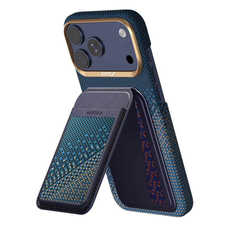 Apple iPhone 18 Pro Max Kılıf Raptic 2in1 Bundle Kit Aramid Skin Serenity Serisi Kartlık ve Karbon Kapak - 7