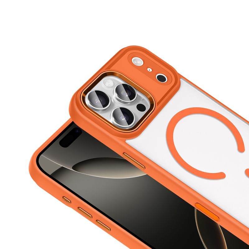 Apple iPhone 18 Pro Max Kılıf Wireless Şarj Özellikli Zore Krom M-safe Silikon Kapak - 8