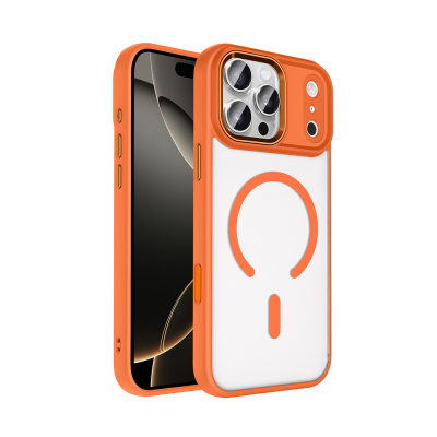 Apple iPhone 18 Pro Max Kılıf Wireless Şarj Özellikli Zore Krom M-safe Silikon Kapak - 4