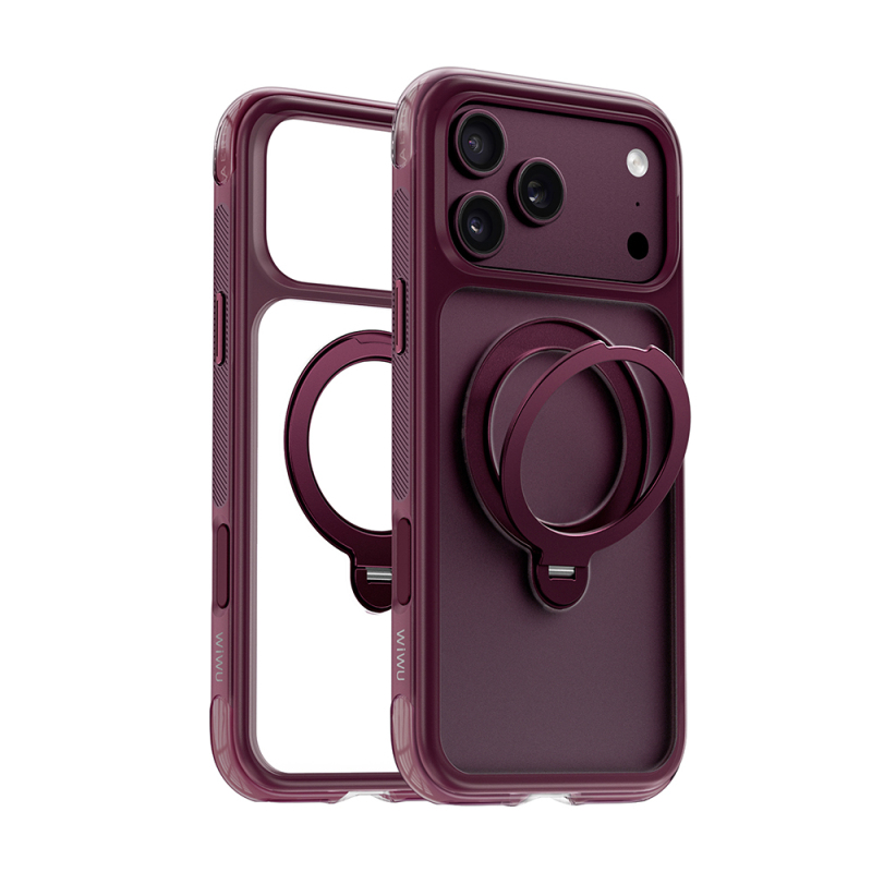 Apple iPhone 18 Pro Max Kılıf Wiwu AS-203 AeroShield Ultra Serisi M-safe Şarj Özellikli Airbag Tasarımlı Standlı Kapak - 3