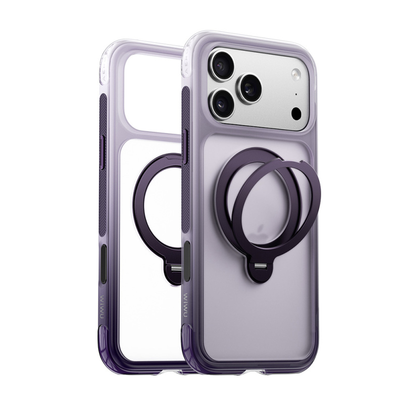 Apple iPhone 18 Pro Max Kılıf Wiwu AS-204 AeroShield Aurora Ultra Serisi M-safe Şarj Özellikli Airbag Tasarımlı Standlı Kapak - 10