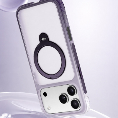 Apple iPhone 18 Pro Max Kılıf Wiwu AS-204 AeroShield Aurora Ultra Serisi M-safe Şarj Özellikli Airbag Tasarımlı Standlı Kapak - 17