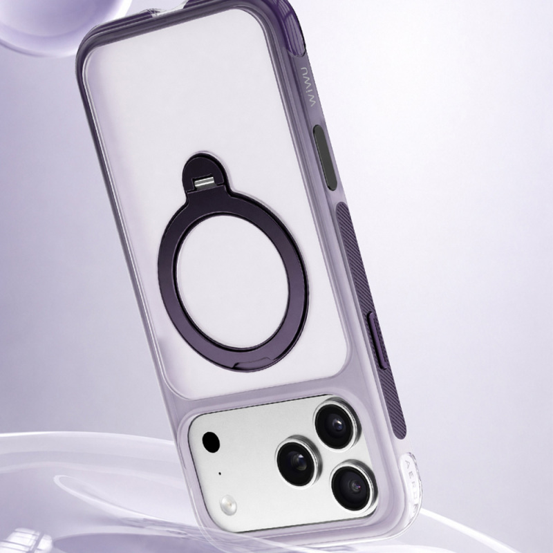 Apple iPhone 18 Pro Max Kılıf Wiwu AS-204 AeroShield Aurora Ultra Serisi M-safe Şarj Özellikli Airbag Tasarımlı Standlı Kapak - 17