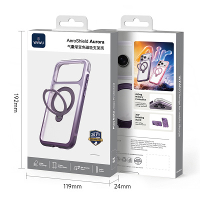Apple iPhone 18 Pro Max Kılıf Wiwu AS-204 AeroShield Aurora Ultra Serisi M-safe Şarj Özellikli Airbag Tasarımlı Standlı Kapak - 20
