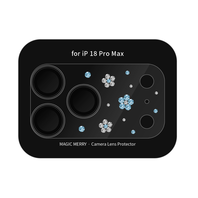 Apple iPhone 18 Pro Max​ Wiwu Magic Merry Shimmer Serisi Taşlı Kamera Lens Koruyucu - 1