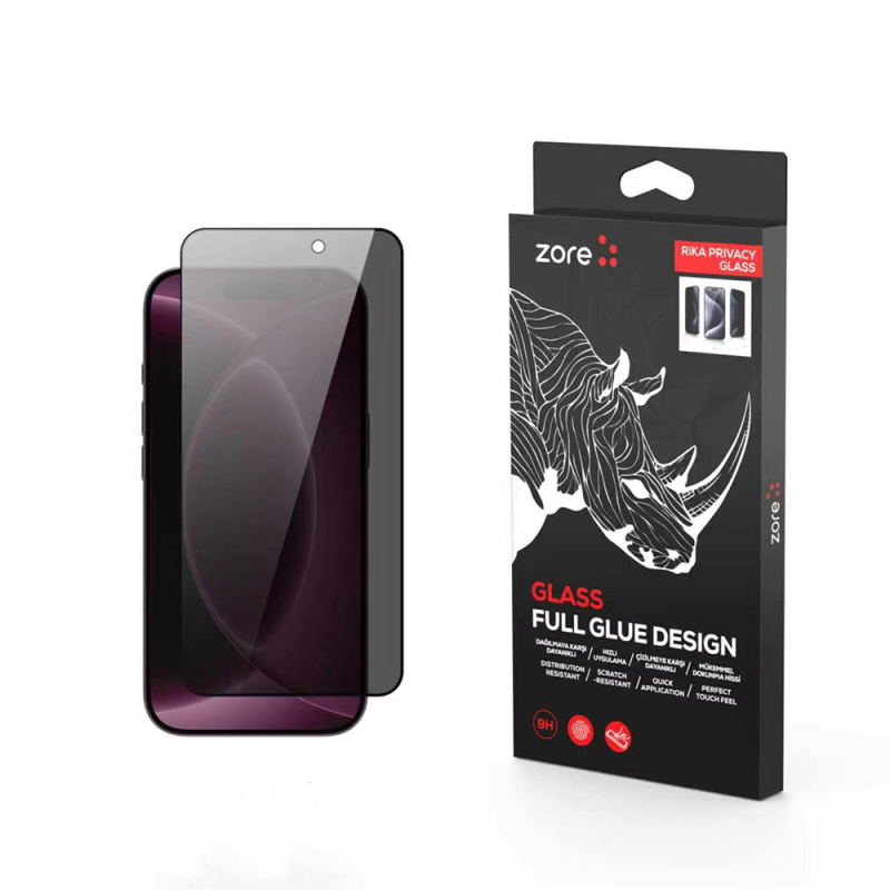 Apple iPhone 18 Pro Max Zore Rika Premium Privacy Tempered Glass Screen Protector - 1