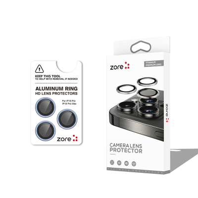 Apple iPhone 18 Pro Zore CL-12 Premium Safir Parmak İzi Bırakmayan Anti-Reflective Kamera Lens Koruyucu - 1