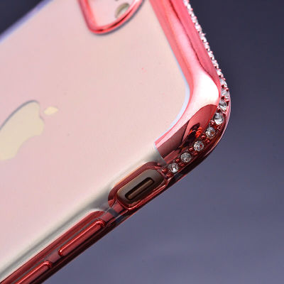 Apple iPhone 6 Plus Kılıf Zore Tek Sıra Taşlı Silikon - 3