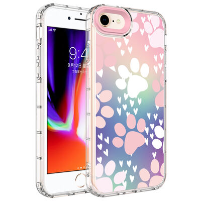 Apple iPhone 7 Case Camera Protected Colorful Patterned Hard Silicone Zore Korn Cover - 9