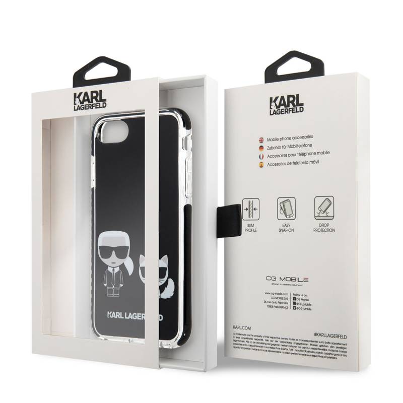 Apple iPhone 7 Case Karl Lagerfeld Edges Black Silicone K&C Design Cover - 8