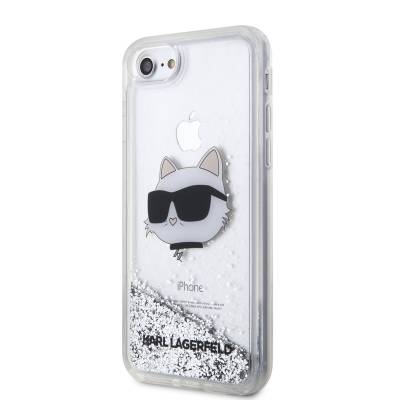 Apple iPhone 7 Case Karl Lagerfeld Liquid Glittery Choupette Head Design Cover - 4