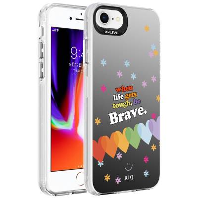 Apple iPhone 7 Case Patterned Zore Silver Hard Cover - 4