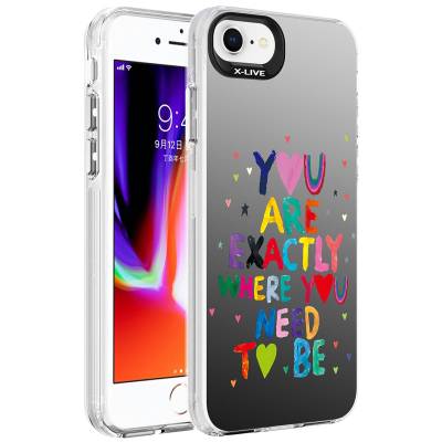 Apple iPhone 7 Case Patterned Zore Silver Hard Cover - 8