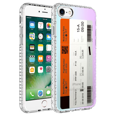 Apple iPhone 7 Kılıf Airbag Kenarlı Renkli Desenli Silikon Zore Elegans Kapak - 1