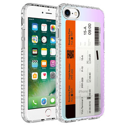 Apple iPhone 7 Kılıf Airbag Kenarlı Renkli Desenli Silikon Zore Elegans Kapak - 3