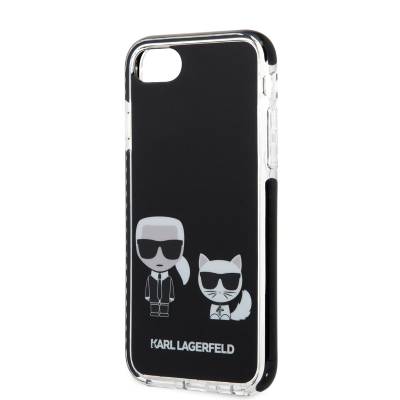 Apple iPhone 7 Kılıf Karl Lagerfeld Kenarları Siyah Silikon K&C Dizayn Kapak - 6