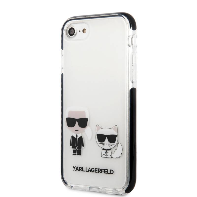 Apple iPhone 7 Kılıf Karl Lagerfeld Kenarları Siyah Silikon K&C Dizayn Kapak - 10
