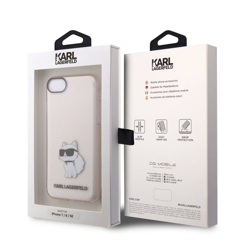 Apple iPhone 7 Kılıf Karl Lagerfeld Transparan Choupette Dizayn Kapak - 7