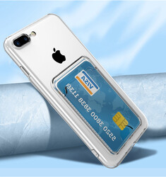 Apple iPhone 7 Kılıf Kartlıklı Şeffaf Zore Setra Clear Silikon Kapak - 5
