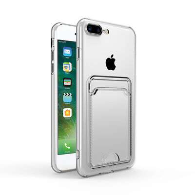 Apple iPhone 7 Kılıf Kartlıklı Şeffaf Zore Setra Clear Silikon Kapak - 3
