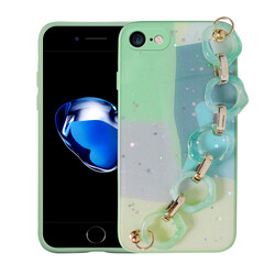 Apple iPhone 7 Kılıf Simli Desenli El Askılı Tutacaklı Zore Elsa Silikon Kapak - 1