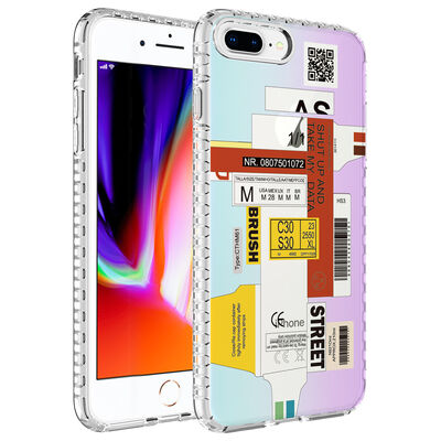 Apple iPhone 7 Plus Case Airbag Edge Colorful Patterned Silicone Zore Elegans Cover - 4