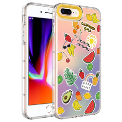 Apple iPhone 7 Plus Case Camera Protected Colorful Patterned Hard Silicone Zore Korn Cover - 6