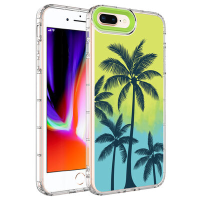 Apple iPhone 7 Plus Case Camera Protected Colorful Patterned Hard Silicone Zore Korn Cover - 10