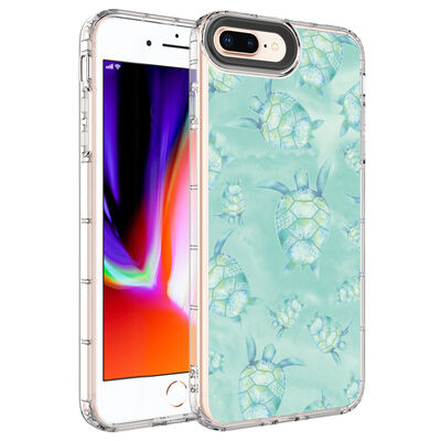 Apple iPhone 7 Plus Case Camera Protected Colorful Patterned Hard Silicone Zore Korn Cover - 15