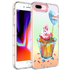 Apple iPhone 7 Plus Case Camera Protected Colorful Patterned Hard Silicone Zore Korn Cover - 17
