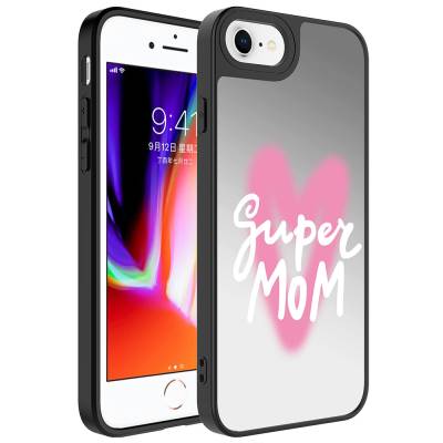 Apple iPhone 7 Plus Case Mirror Patterned Camera Protected Glossy Zore Mirror Cover - 8