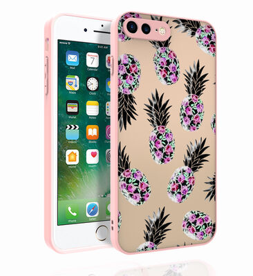 Apple iPhone 7 Plus Case Patterned Camera Protected Glossy Zore Nora Cover - 3