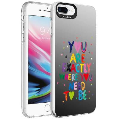 Apple iPhone 7 Plus Case Patterned Zore Silver Hard Cover - 8