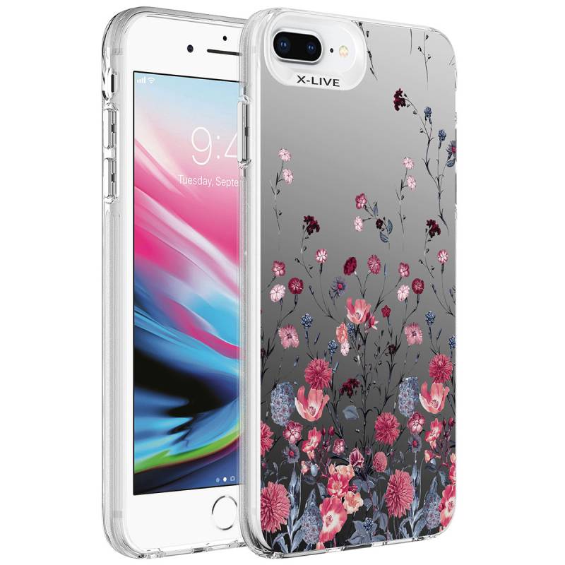 Apple iPhone 7 Plus Kılıf Desenli Zore Silver Sert Kapak - 5