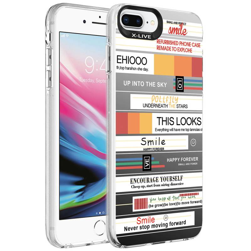 Apple iPhone 7 Plus Kılıf Desenli Zore Silver Sert Kapak - 6