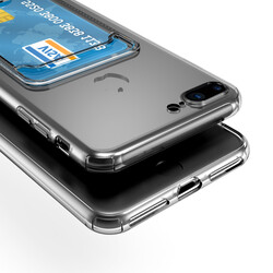 Apple iPhone 7 Plus Kılıf Kartlıklı Şeffaf Zore Setra Clear Silikon Kapak - 4