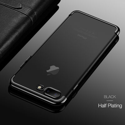Apple iPhone 7 Plus Kılıf Zore Dört Köşeli Lazer Silikon Kapak - 1