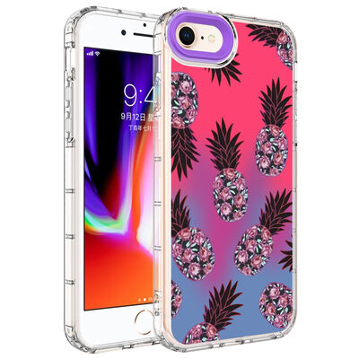 Apple iPhone 8 Case Camera Protected Colorful Patterned Hard Silicone Zore Korn Cover - 8