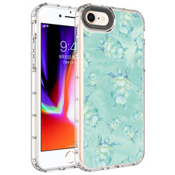 Apple iPhone 8 Case Camera Protected Colorful Patterned Hard Silicone Zore Korn Cover - 1