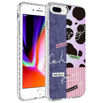 Apple iPhone 8 Plus Case Airbag Edge Colorful Patterned Silicone Zore Elegans Cover - 10