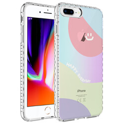 Apple iPhone 8 Plus Case Airbag Edge Colorful Patterned Silicone Zore Elegans Cover - 9