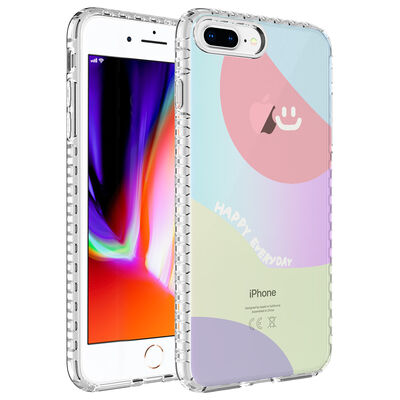 Apple iPhone 8 Plus Case Airbag Edge Colorful Patterned Silicone Zore Elegans Cover - 9