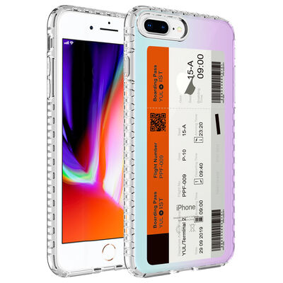 Apple iPhone 8 Plus Case Airbag Edge Colorful Patterned Silicone Zore Elegans Cover - 3