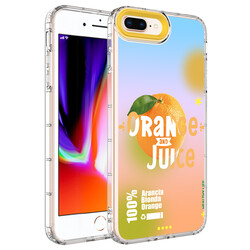 Apple iPhone 8 Plus Case Camera Protected Colorful Patterned Hard Silicone Zore Korn Cover - 5