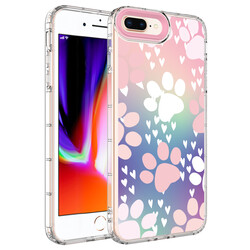 Apple iPhone 8 Plus Case Camera Protected Colorful Patterned Hard Silicone Zore Korn Cover - 9