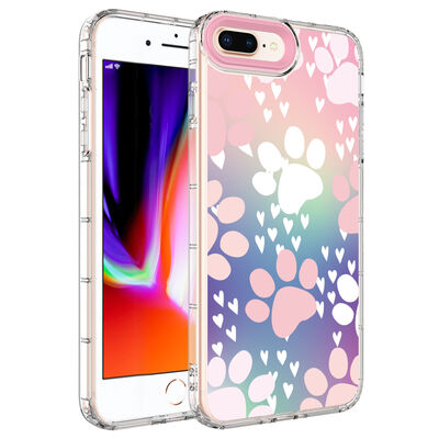 Apple iPhone 8 Plus Case Camera Protected Colorful Patterned Hard Silicone Zore Korn Cover - 9