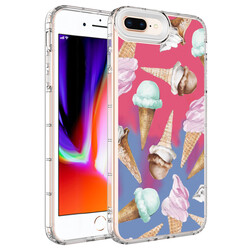 Apple iPhone 8 Plus Case Camera Protected Colorful Patterned Hard Silicone Zore Korn Cover - 11